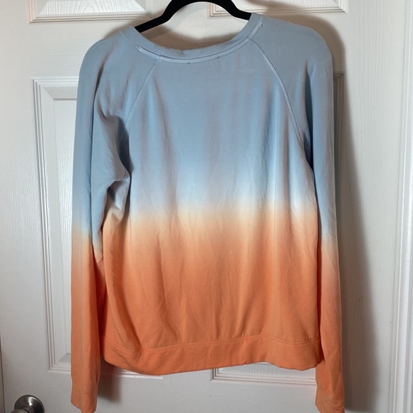 Sanctuary Ombre Raglan Sweatshirt Orange Blue Size Medium - Picture 6 of 7